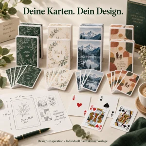 Personalisierte Spielkarten mit verschiedenen Bildmotiven
