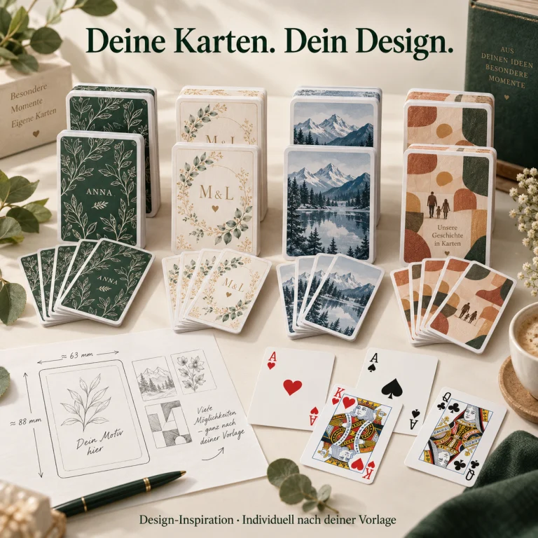 Personalisierte Spielkarten mit verschiedenen Bildmotiven