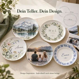 Personalisierte Porzellanteller mit individuellen Bildmotiven