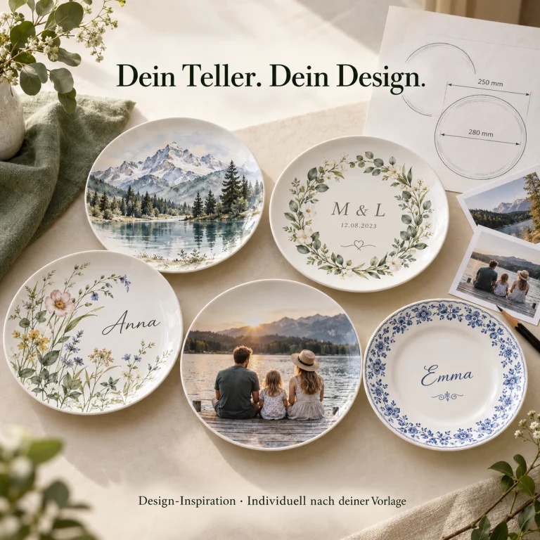 Personalisierte Porzellanteller mit individuellen Bildmotiven
