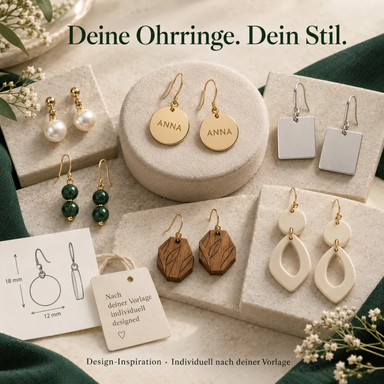 Individuell gestaltete Ohrringe nach eigenen Bildern